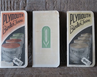 3 Plymouth Binder Twine Memo Books - Item No. 694