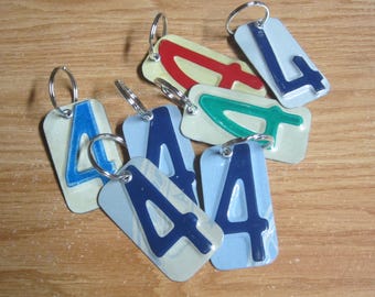Number Four License Tag Keychain