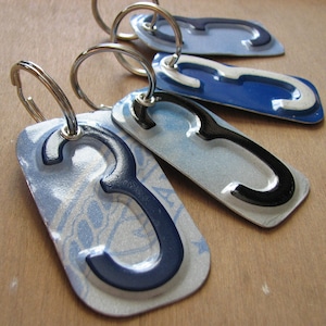 Number Three License Tag Keychain