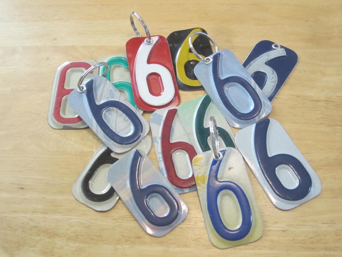 Number Six License Tag Keychain - Etsy