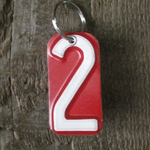 White on Red No. 2 License Plate Key Chain