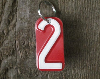 White on Red No. 2 License Plate Key Chain