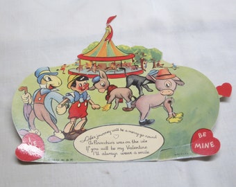 1939 Walt Disney Production "Pinocchio" Valentine - Item No. 873