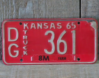 1965 Kansas Farm Truck License Plate - Item No. 621