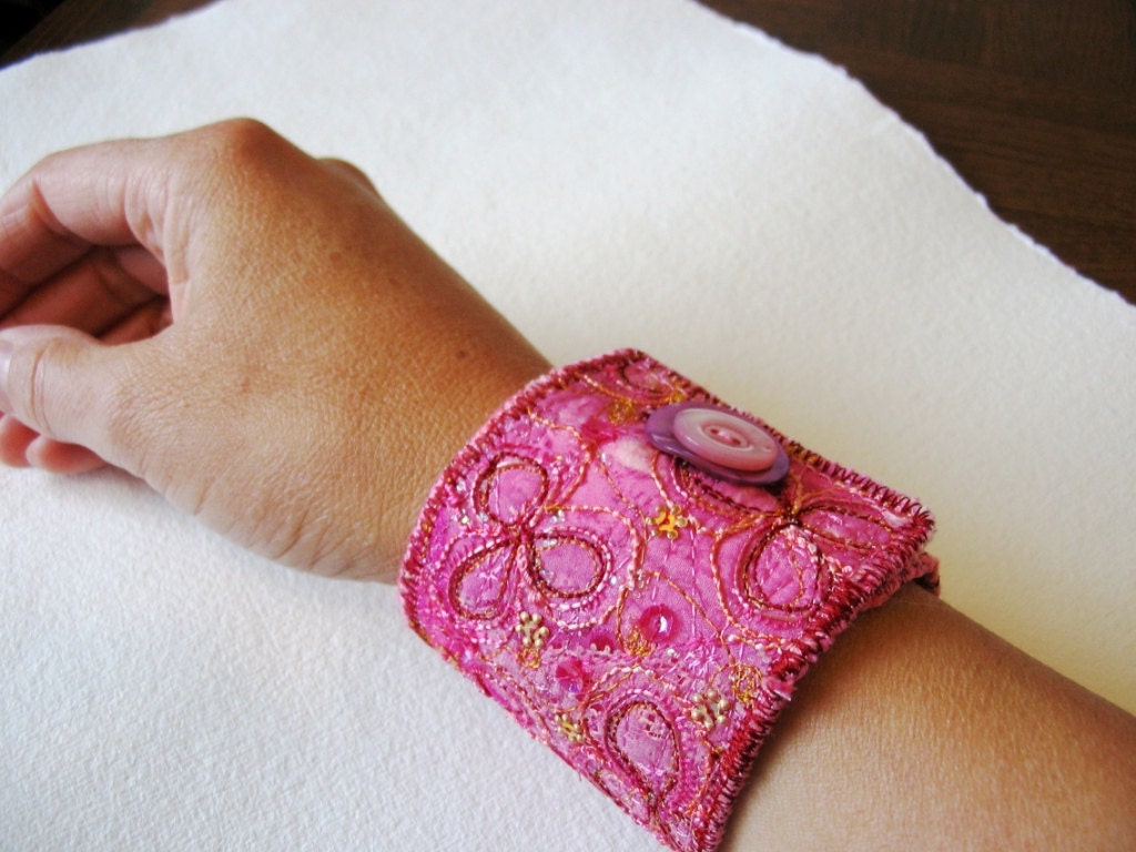 Pdf Make this Embroidered Cuff Bracelet. A Textile Jewellery Etsy