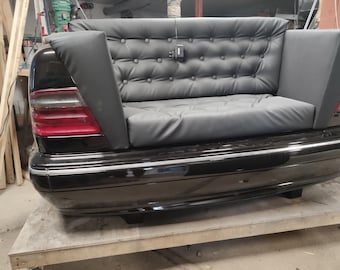Soffa bil, möbler Mercedes, soffa lightning industridesign, svart