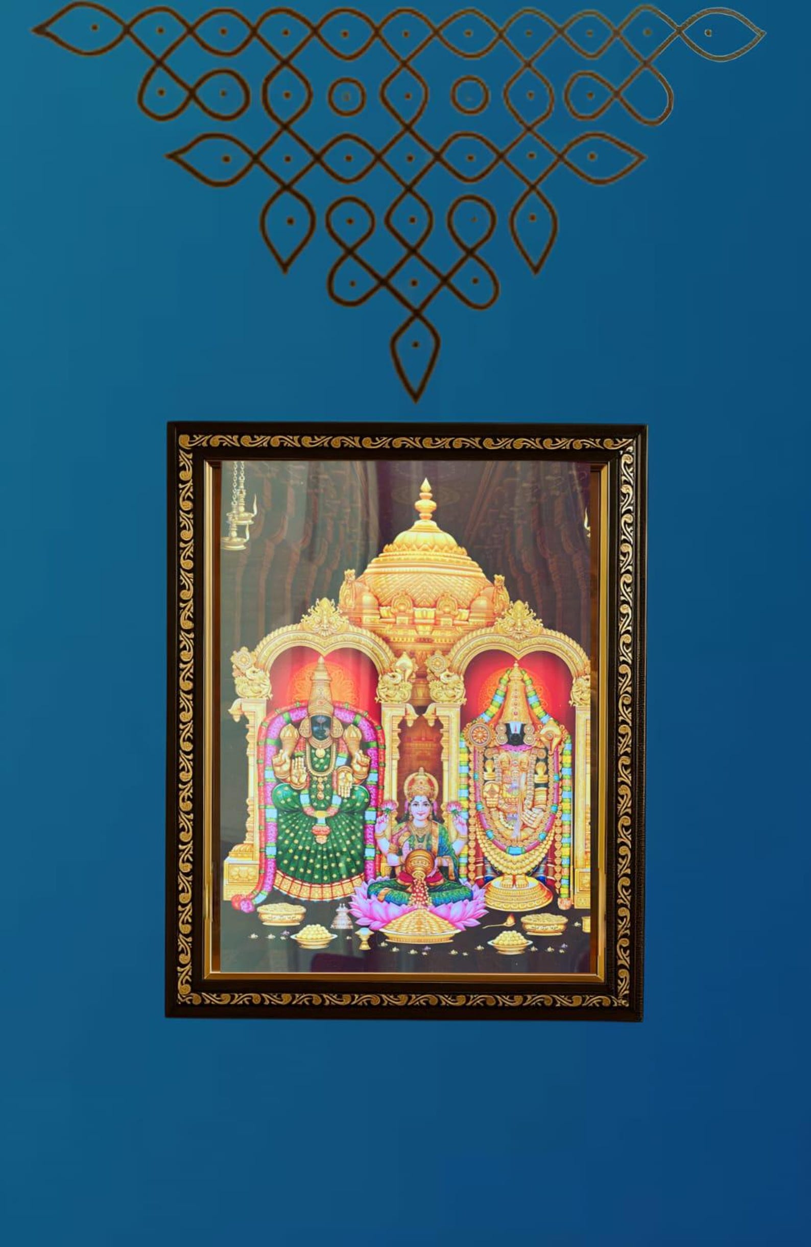 Lord Venkateswara Wall Art – Traditional Framed Poster for Pooja Room ...