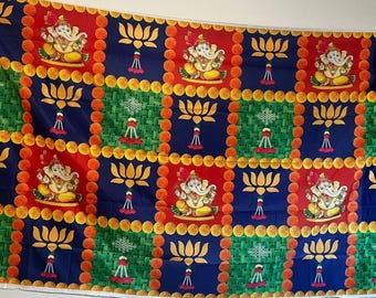 Ganesha pooja backdrop with rlotus flower