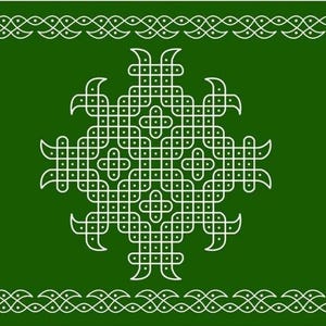 Kolam backdrop  green color