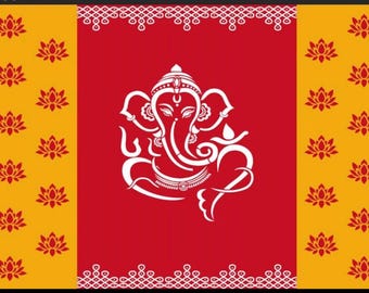 Ganesha Backdrop: Indian Pooja, Housewarming Decor (5x8)