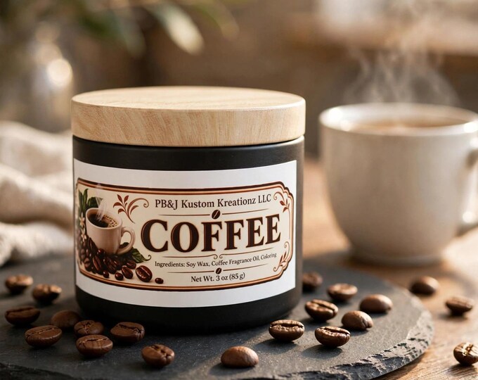 Coffee Soy Candle | Coffee Shop Scented Candle 3oz | Handmade Cozy Home Fragrance Gift for Coffee Lovers