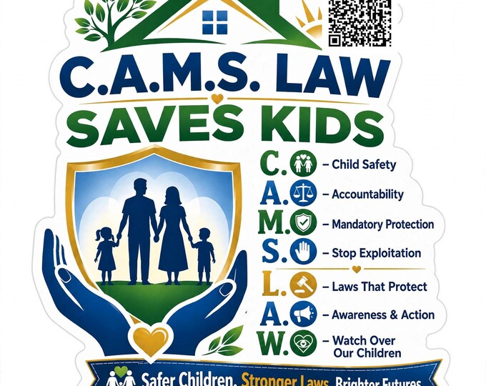 Cams Law Saves Kids Car Sticker | Child Safety Advocacy Decal | Awareness Bumper Sticker Gift