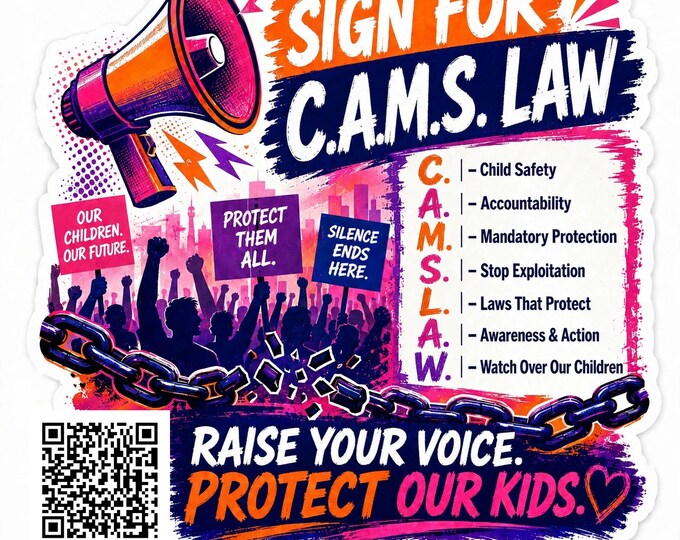 Sign for Cams Law Car Sticker | Raise Your Voice Protect Our Kids Decal | Advocacy Awareness Sticker