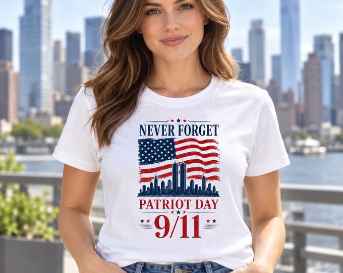 Patriot Day Shirt 9/11 | Never Forget Memorial T Shirt | Patriotic Bald Eagle American Flag Shirt