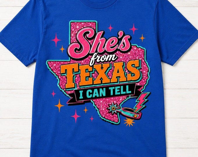 Pink Glitter Texas Graphic T-Shirt