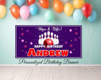 Bowling Party, Bowling Banner, Bowling Birthday Banner, Bowling Sign, Bowling Pins, Bowling Party Decor, Bowling Decorations, Bowling Theme