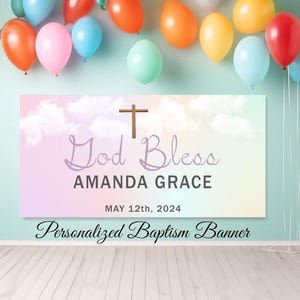Custom First Communion Sign, Personalized Baptism Banner, Christening Banner, Baptism Party Banner, 1st Communion Sign, Holy Communion