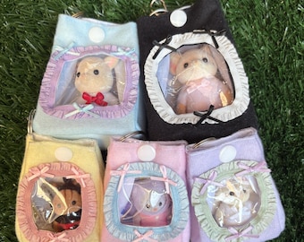 Transportadora para Ternurines hecha a mano carrier para Sylvanian Families y accesorios Calico Critters.