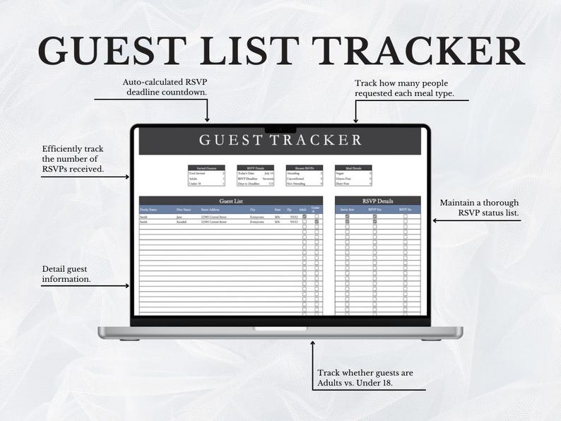 Entry List Shower The Dusty Blue Bridal Shower Planner Bundle | Planning Checklists ...