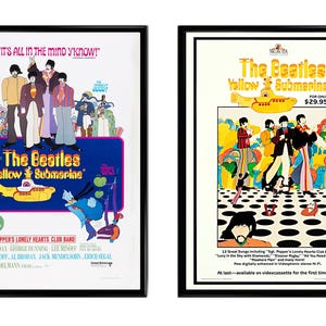 2 láminas de los Beatles, Yellow Submarine y pósters de la película y el vídeo Pepperland (descargas digitales instantáneas)