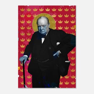 Stampa di Winston Churchill, icona britannica, street art, poster pop moderno, poster originale Boho, arte murale retrò kitsch