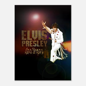 Elvis Presley Concert Poster: Las Vegas, 1970s Semi-Gloss Print