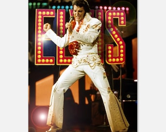 エルヴィス プレスリー ビンテージ ポスター 白黒 1970 年代