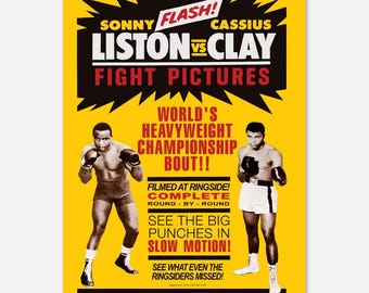 モハメドアリ vs ソニーリストン　大型 ポスター ソニー・リストン対モハメド・アリのボクシングポスター：世界ヘビー級