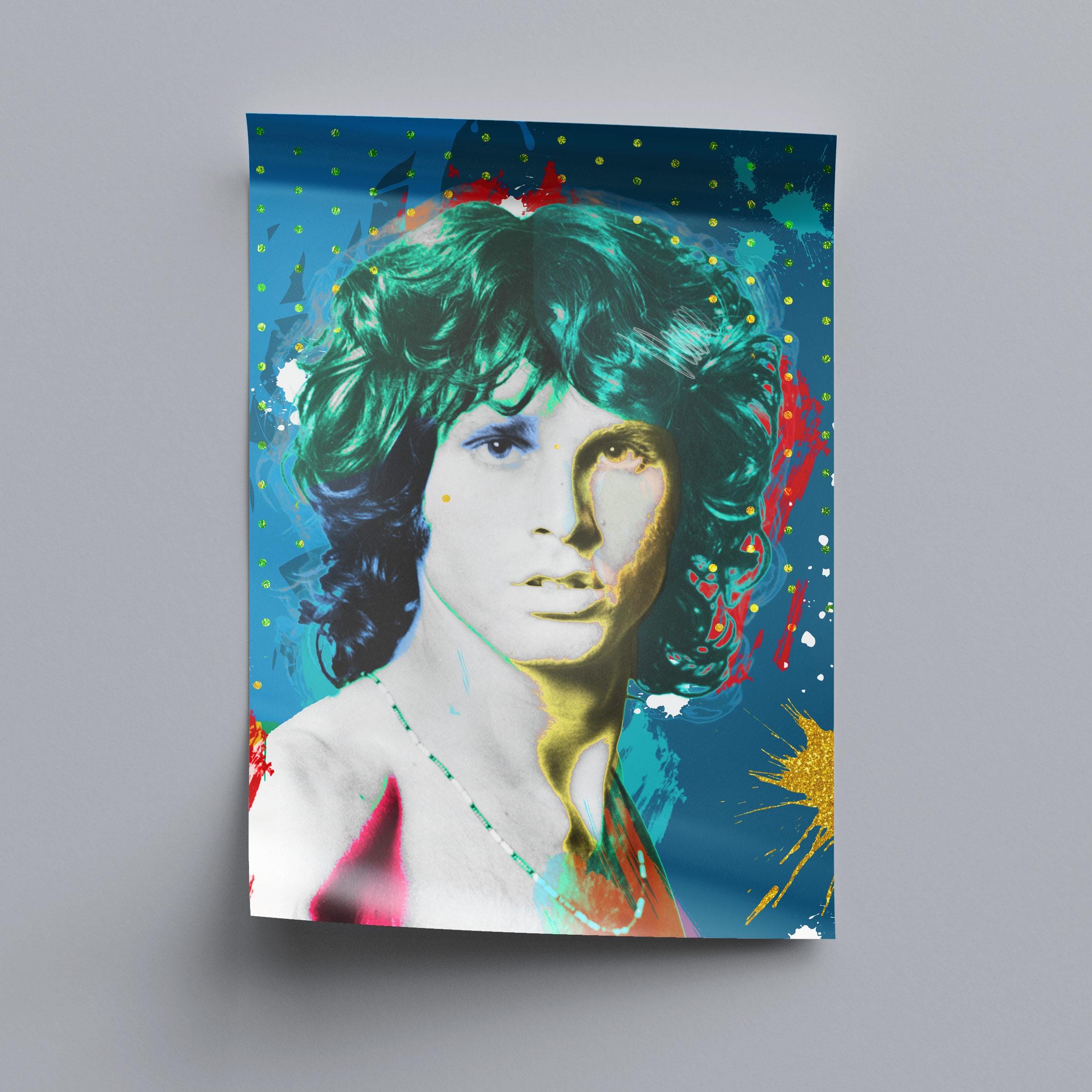 Jim Morrison Street Art Poster: the Doors, Vintage Rock Music - Etsy