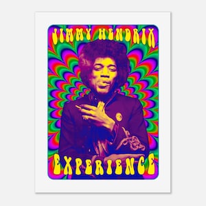 Jimi Hendrix Psychedelic Poster: Vintage 1969 Print