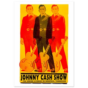 Affiche du Johnny Cash Show, Memphis, Tennessee, poster classique en papier semi-brillant