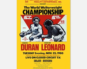 Roberto Duran vs Sugar Ray Leonard Boxen Poster: Der Superkampf 1980