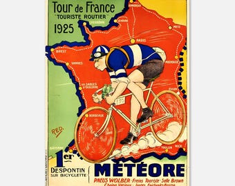 Póster del Tour de Francia de 1925: ciclismo vintage Lámina artística