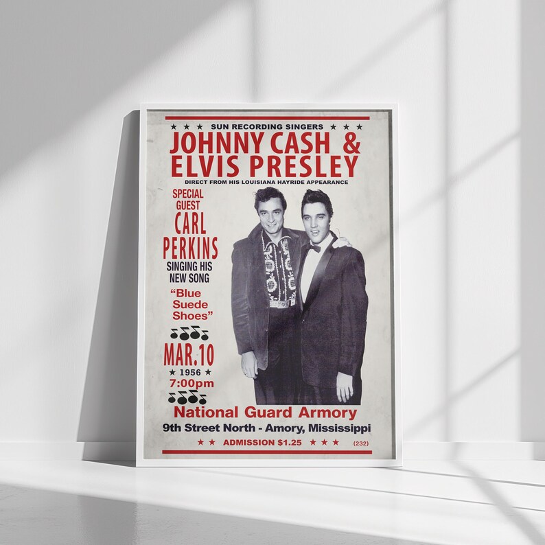 T-shirt Vintage Johnny Cash & Elvis Presley - Taille S à 5XL, Personnalisable