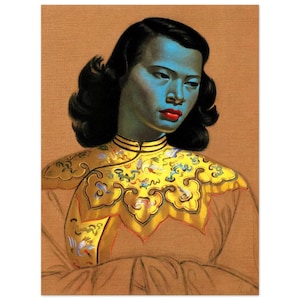 La ragazza cinese, la signora verde, stampa artistica da collezione Pop Art Retro Vintage