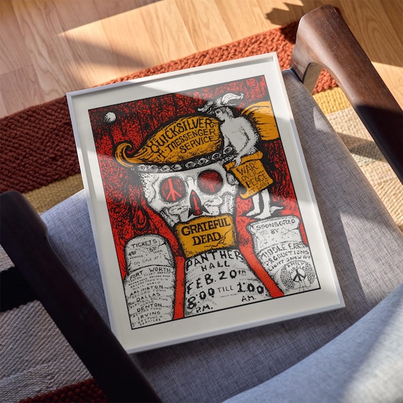 Grateful Dead Poster, 1970 Panther Hall Concert, Fort Worth - Etsy