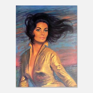 Gail Louis Shabner Print, Kitsch Mid Century Art, Retro Home Decor, Tretchikoff Era. Collectable Vintage Art Print.