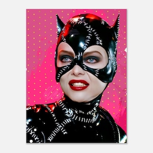 Impresión de Catwoman, Selina Kyle, Michelle Pfeiffer, impresión de arte pop callejero moderno, póster de papel semibrillante clásico bohemio