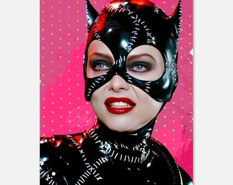 Michelle Pfeiffer Catwoman Print: Modern Pop Art Poster