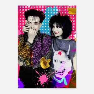 Impresión de Siouxsie Sioux y Robert Smith, impresión de arte pop, Banshees y The Cure, póster de papel semibrillante clásico bohemio