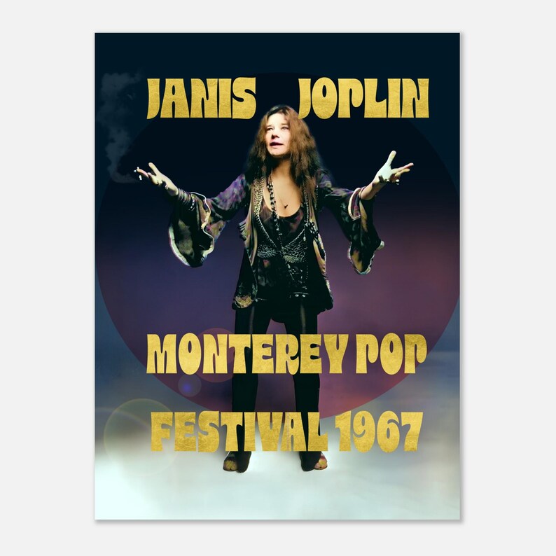 Janis Joplin Poster, Monterey Pop Festival 1967, Classic Matte Paper ...