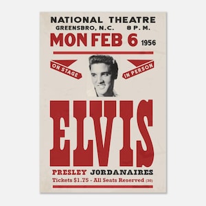 Elvis Presley 1956 Concert Poster: National Theatre Reproduction