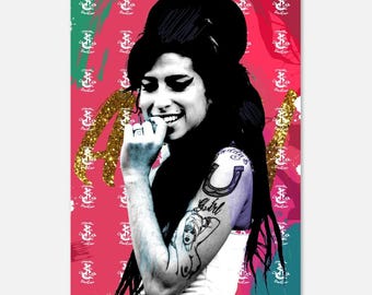 Amy Winehouse, Pop Print, BoHo Classic Semi-Glossy Paper Poster