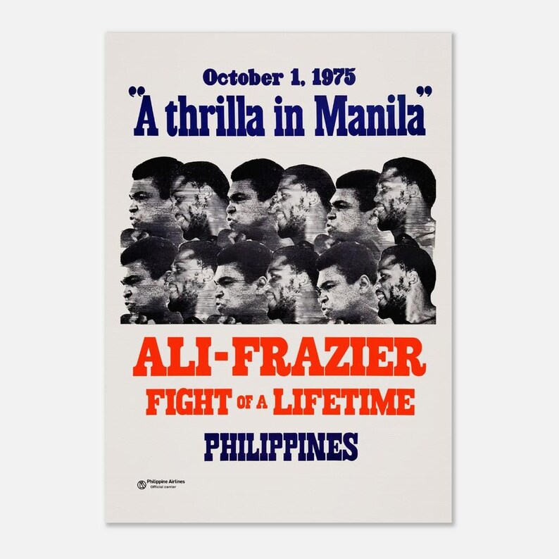 Semi-glanzende poster Muhammad Ali vs Joe Frazier 'Thrilla in Manila' A2 (42 x 59.4  cm)