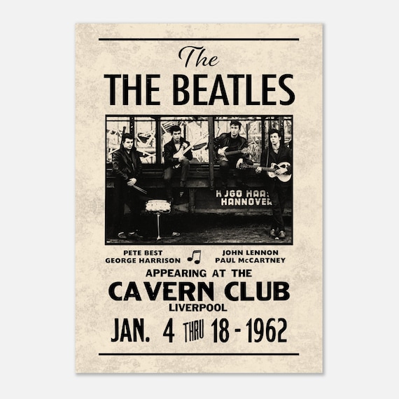 Vintage Beatles Poster: 1962 Cavern Club Concert Art Print - Etsy