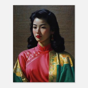 Miss Wong Art Print: Tretchikoff Inspired Vintage Portrait