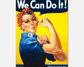 Stampa, Poster di Rosie the Riveter, Stampa We Can Do It!, Pubblicità d&#39;epoca, Poster della Seconda Guerra Mondiale