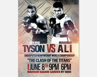 モハメド・アリ vs. マイク・タイソン 12 x 18 インチ ヘビー級