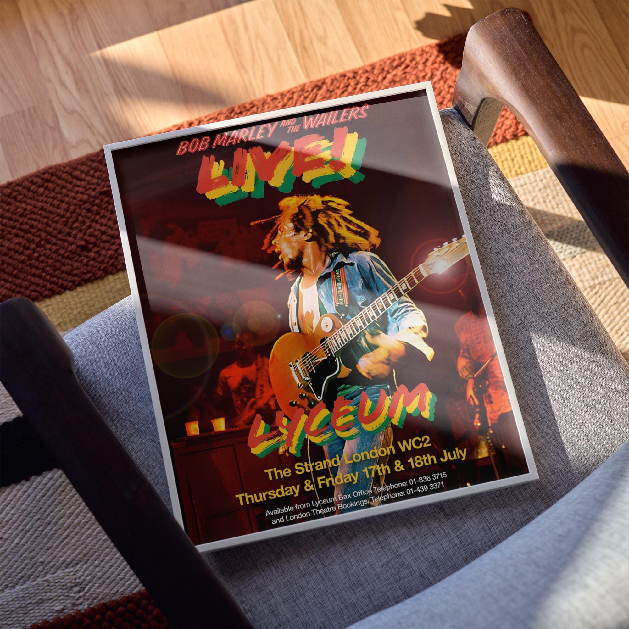 【BOB MARLEY LIVE! 】 ※限定100部※サイン入りB2ポスター Bob Marley and the Wailers Poster, Live at the Lyceum 1975, Retro