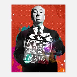 Impresión de Alfred Hitchcock, director de la película Psicosis, impresión pop moderna, póster de papel semibrillante clásico bohemio